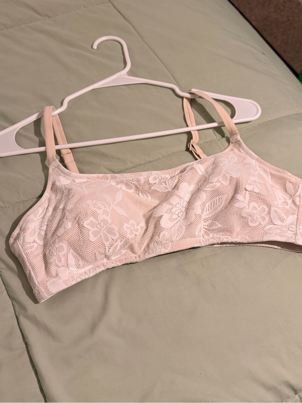 aerie Blush Floral Lace Bralette - Pale Pink